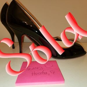 Louboutin open toe patent heels